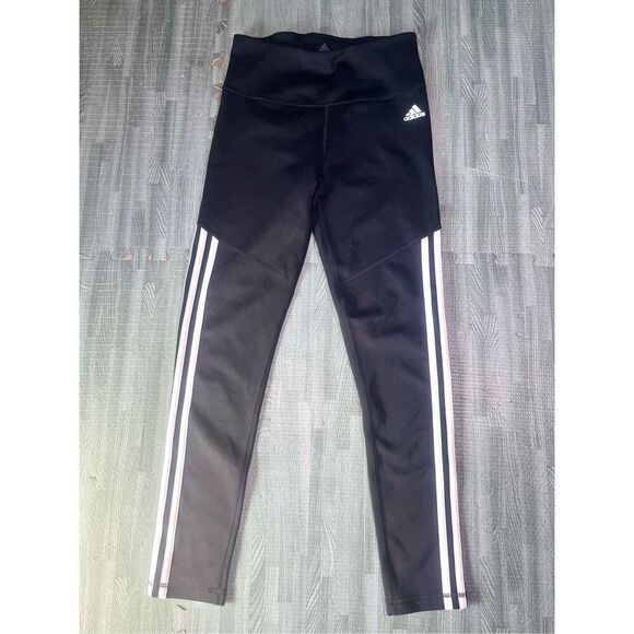 Adidas 3 Stripes Leggings Womens Black Climalite Training Pants -Size S- - Picture 1 of 7